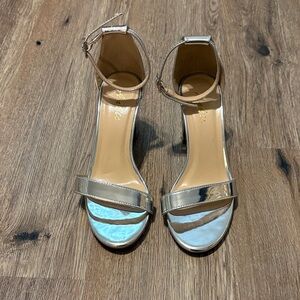 Silver Block Heels